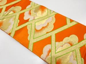 アンティーク　桧垣に雲模様織り出し袋帯（材料）